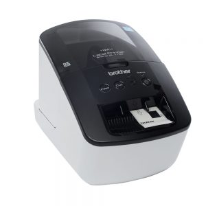 Image of a large, black and gray Clover Label Printer payment solution printing a ticket.