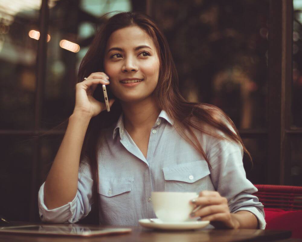person making phone call